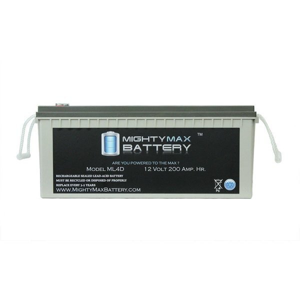 12V 200Ah 4D Internal Thread Battery Replaces Articulating Boom Lifts, Mighty Max Battery, Mfr#: MAX3858879